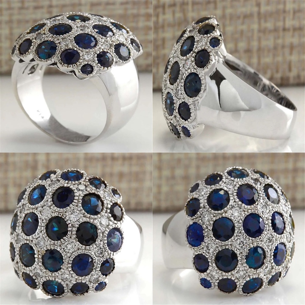 Large sapphire crystal statement ring - Picture 2 of 5